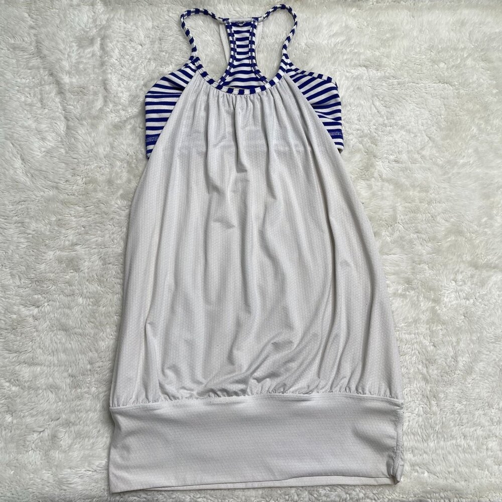 Lululemon Women's Blue White No Limit Striped Tank Top Size 2